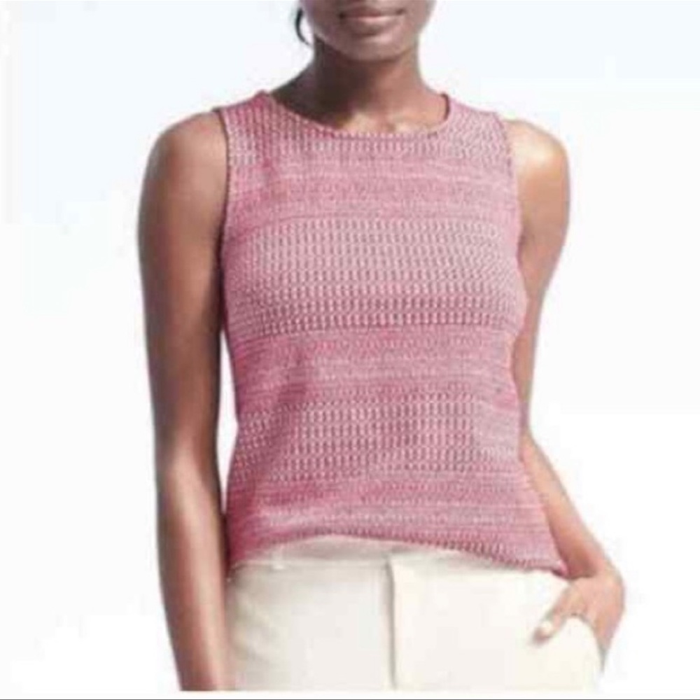 Banana Republic Red Tweed Button Tank